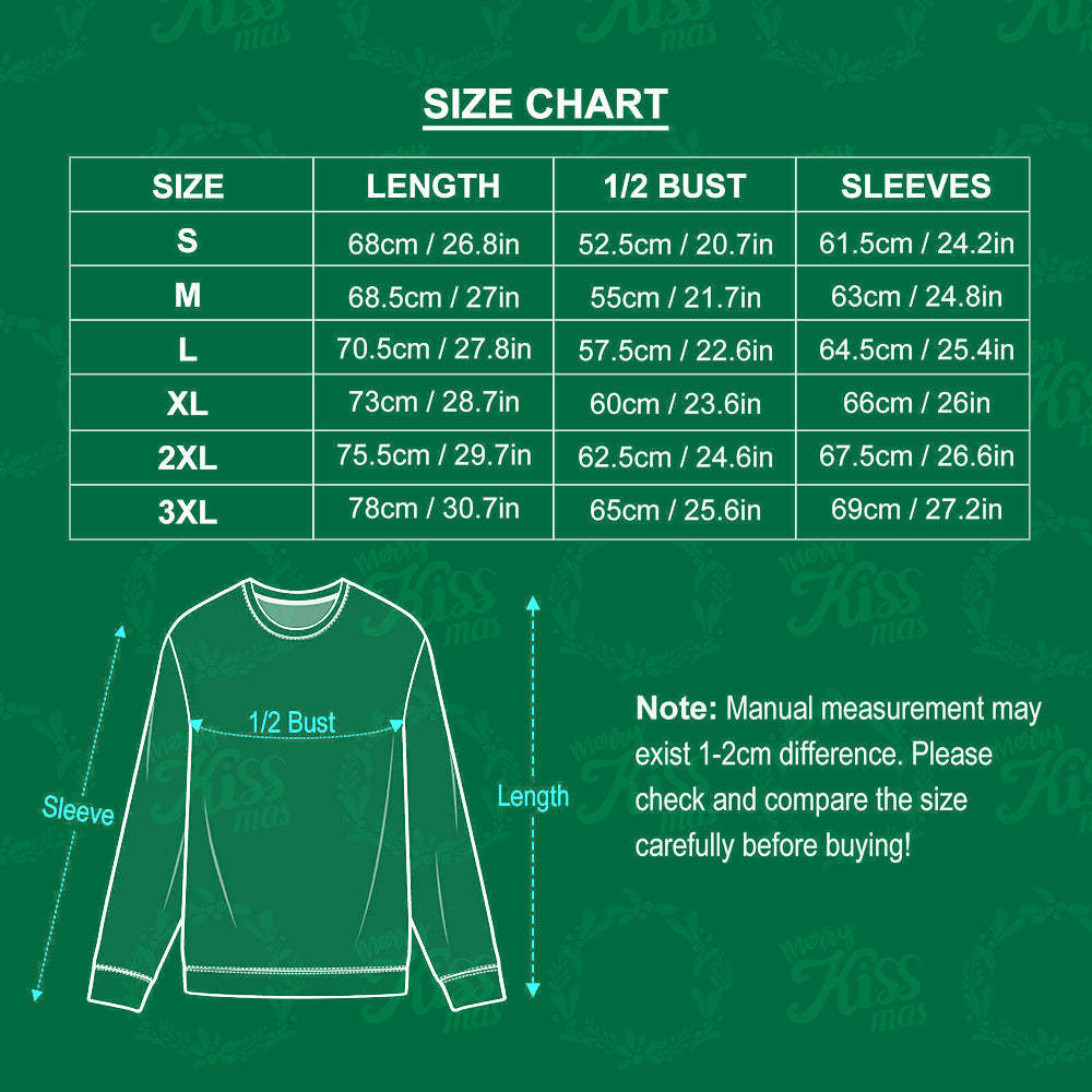 Custom Face Men's Round Neck Sweater Photo Christmas Family Xmas Leds Sweaters - CustWitAU