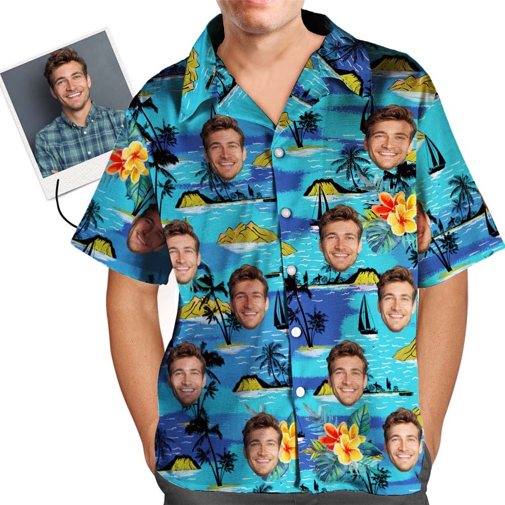 Vice City Custom Face Hawaiian Shirt Men's Gang Style - CustWitAU