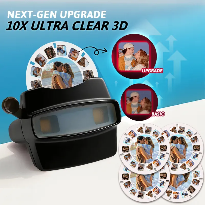Custom Upgrade 3D Viewfinder and Reel – Personalized Gift with your own photos Text and Photo Viewer Multiple Films Available Valentine's Day Gifts