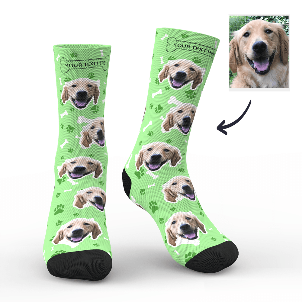 Custom Dog Face Socks With Your Text 3D preview - CustWitAU