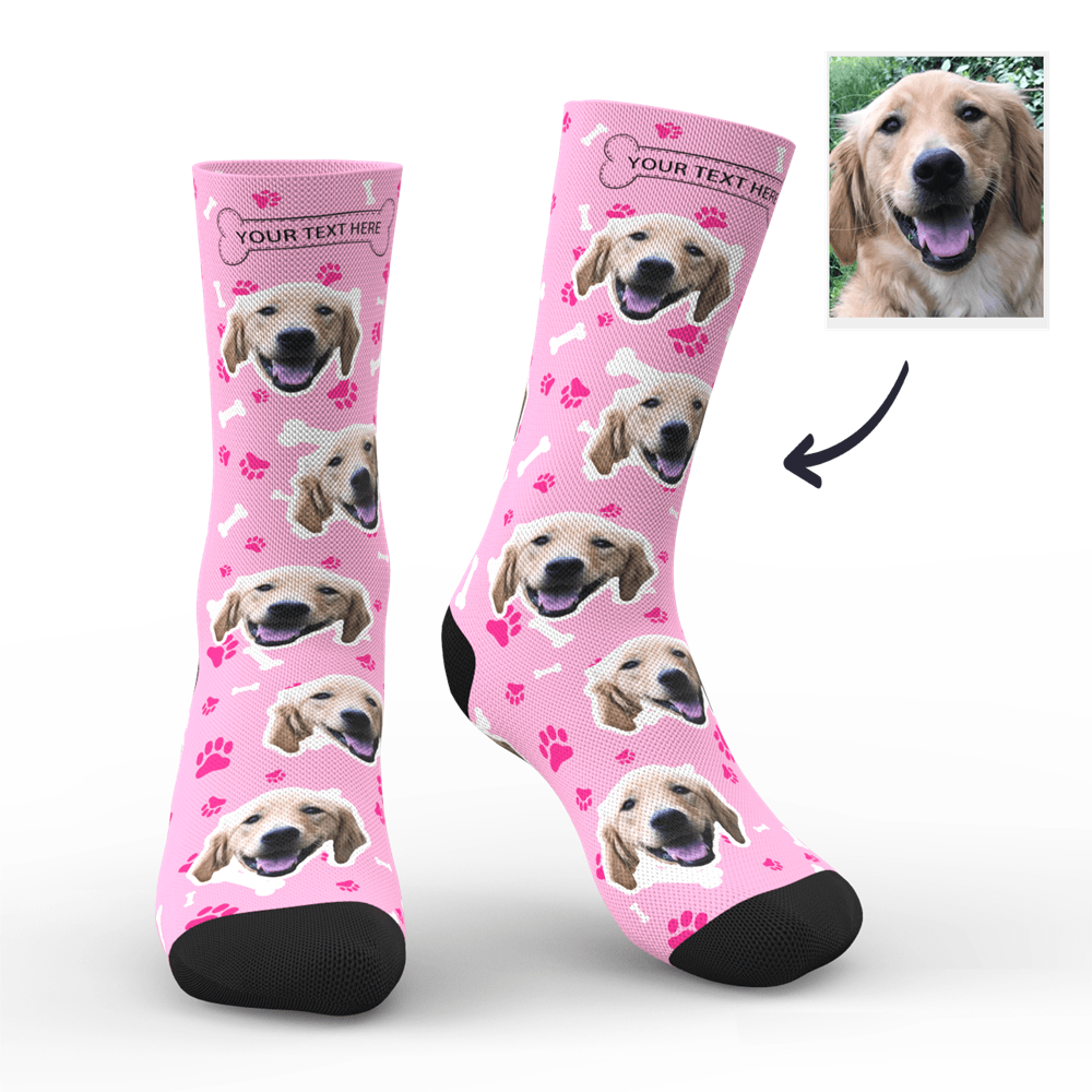 Custom Dog Face Socks With Your Text 3D preview - CustWitAU