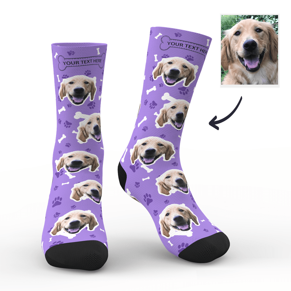 Custom Dog Face Socks With Your Text 3D preview - CustWitAU