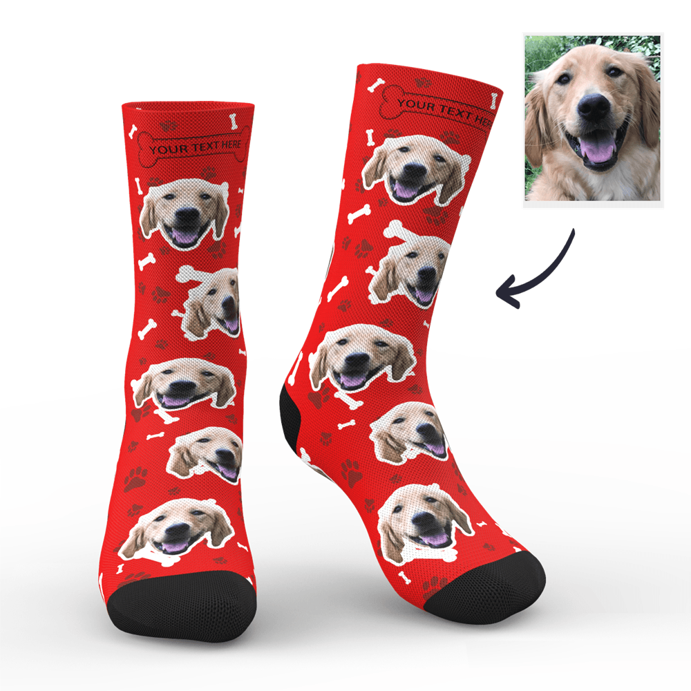 Custom Dog Face Socks With Your Text 3D preview - CustWitAU