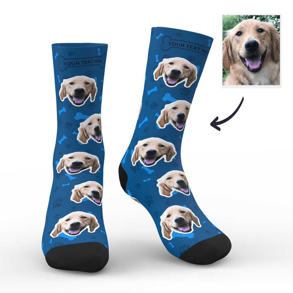 Custom Dog Face Socks With Your Text 3D preview - CustWitAU