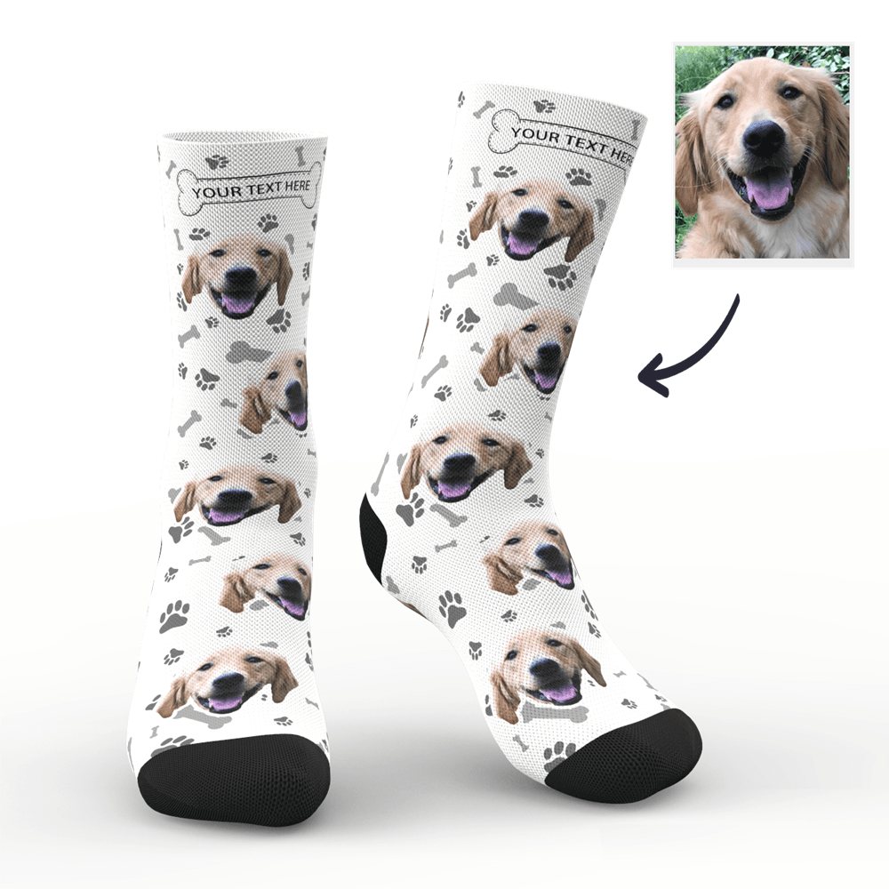 Custom Dog Face Socks With Your Text 3D preview - CustWitAU