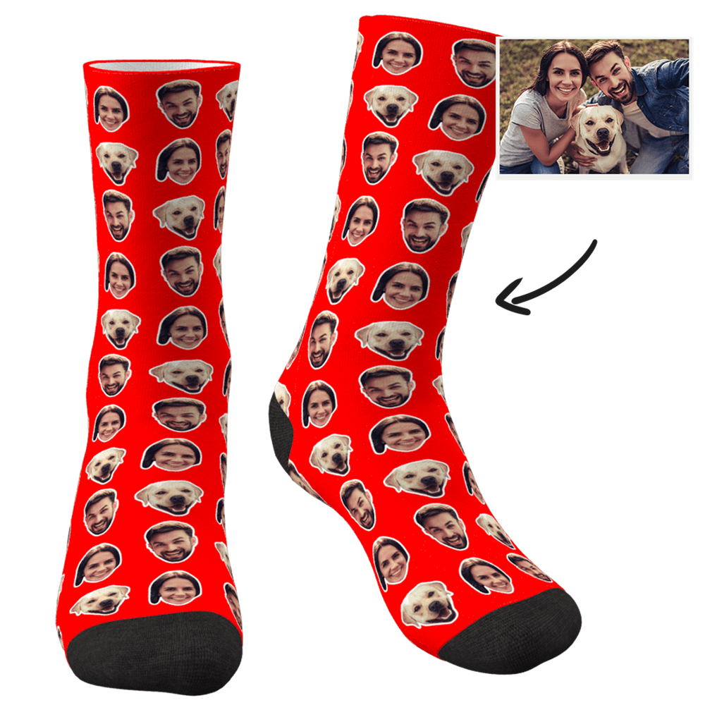 Custom Colorful Socks With Your Photo Valentine's Gifts for Him - CustWitAU