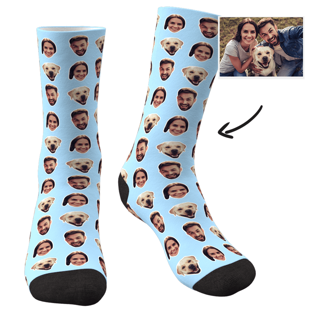 Custom Colorful Socks With Your Photo Valentine's Gifts for Him - CustWitAU