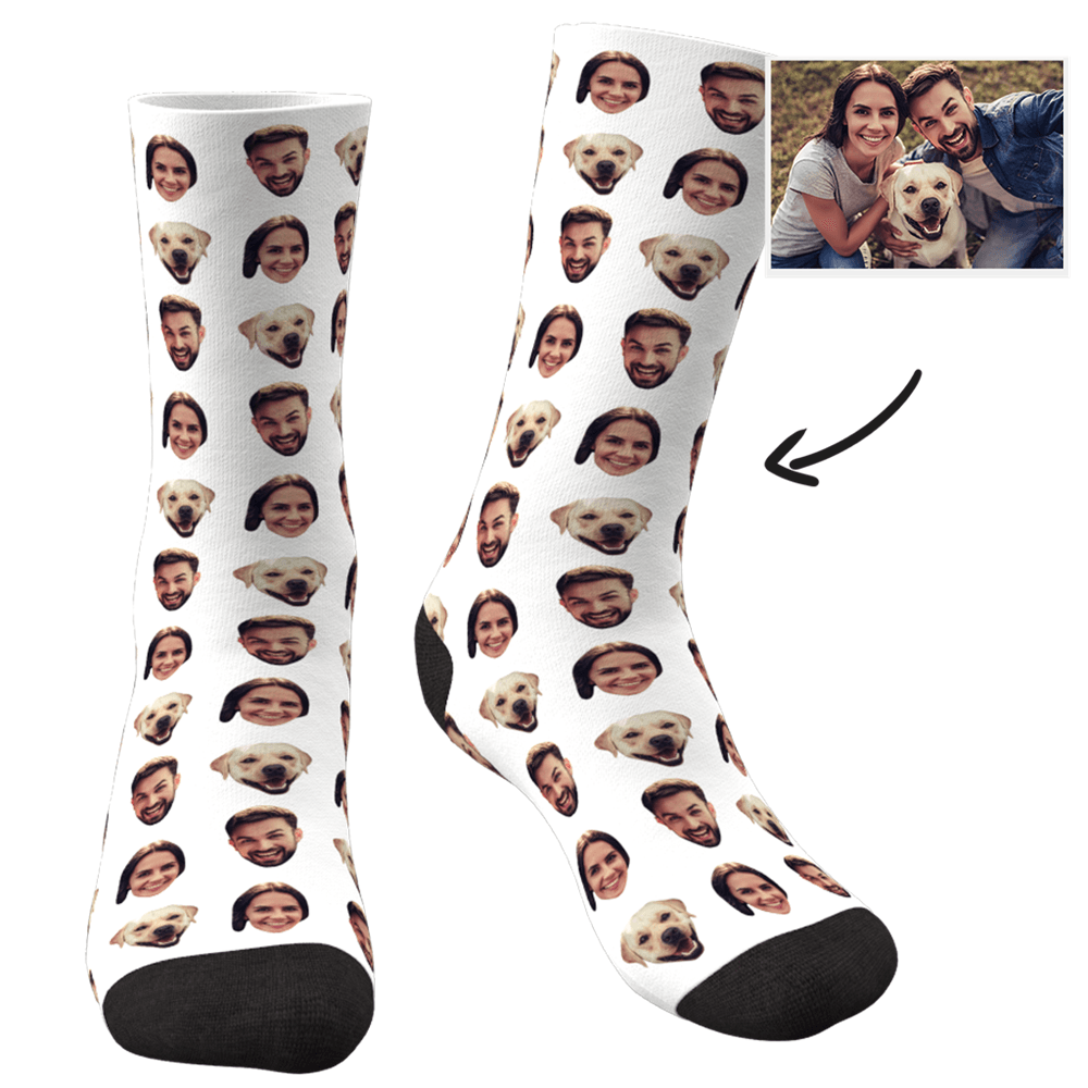 Custom Colorful Socks With Your Photo Valentine's Gifts for Him - CustWitAU