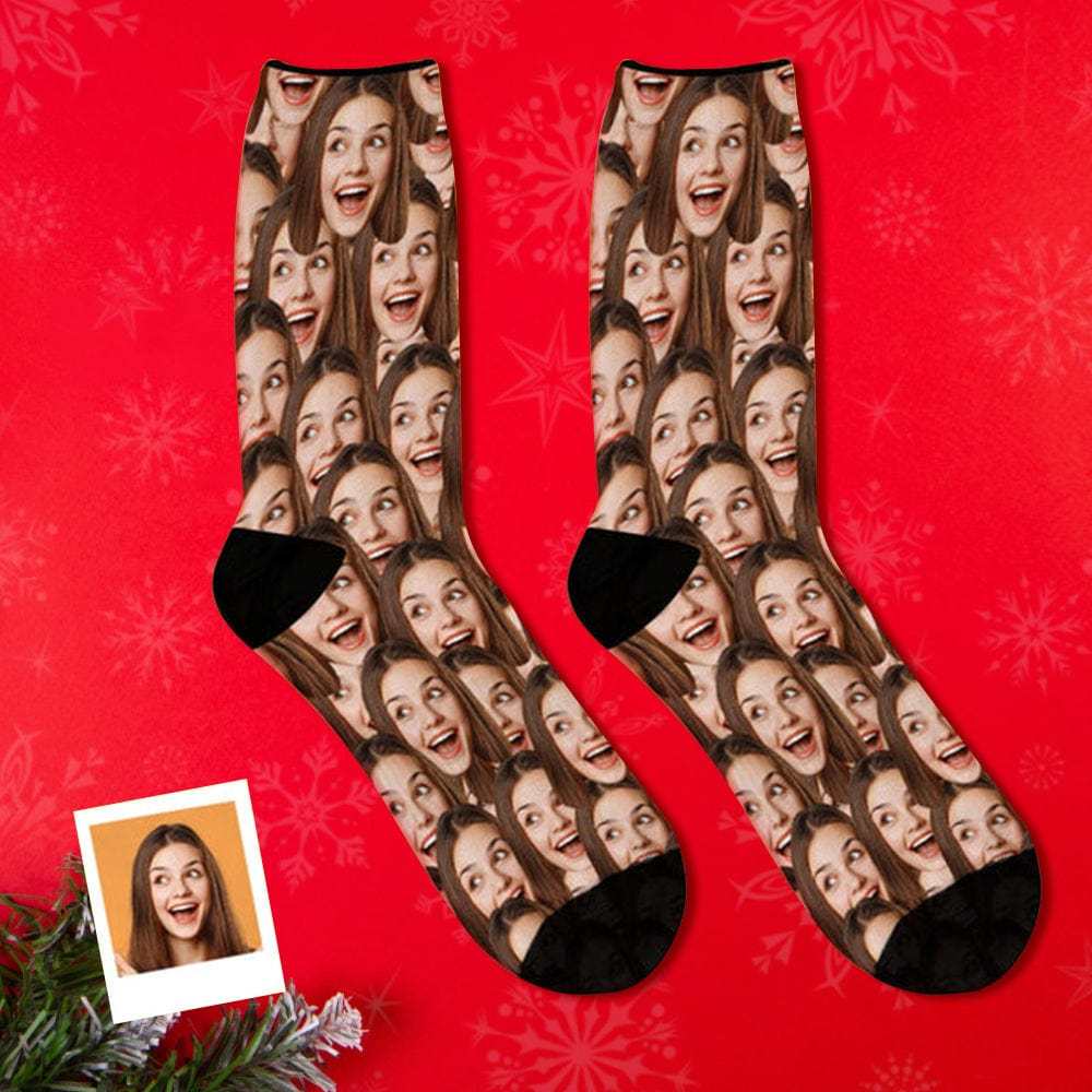 Custom Socks with Faces and Text Gifts for Couples Multiple Styles - CustWitAU