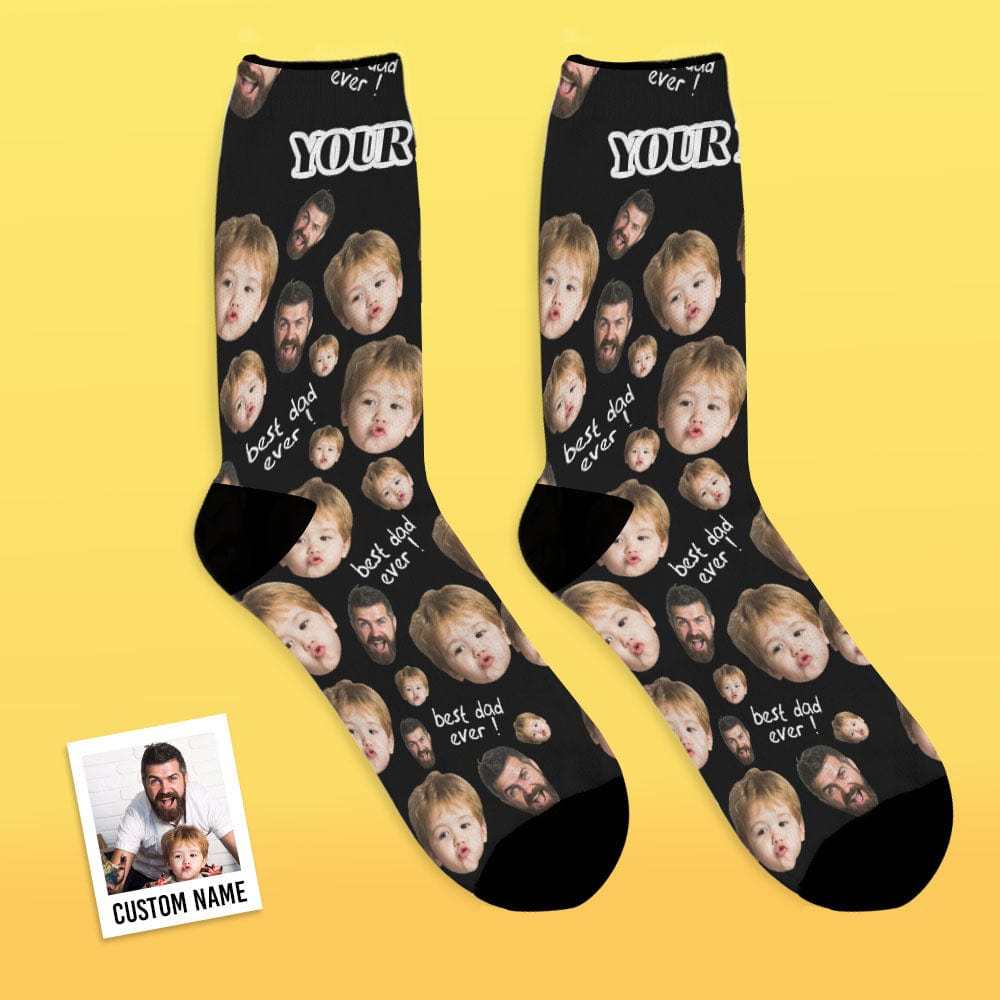 Father's Day Socks Custom Socks with 2 Faces 8 Colors - Superproduct - CustWitAU