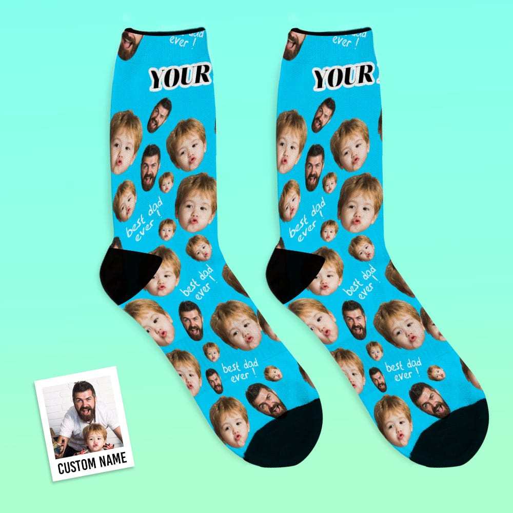 Father's Day Socks Custom Socks with 2 Faces 8 Colors - Superproduct - CustWitAU