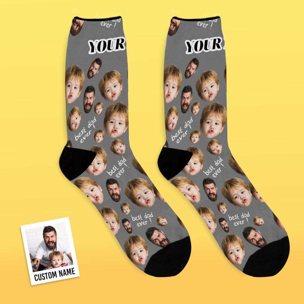 Father's Day Socks Custom Socks with 2 Faces 8 Colors - Superproduct - CustWitAU