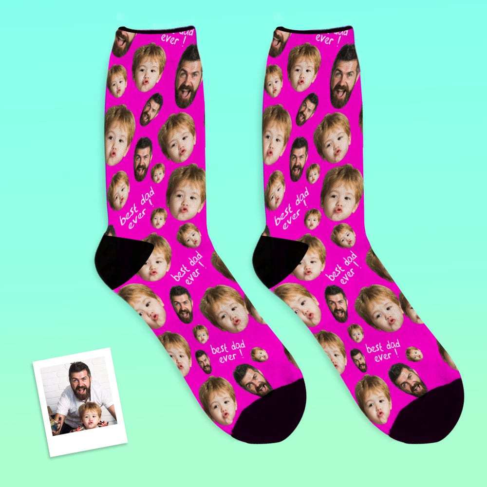 Father's Day Socks Custom Socks with 2 Faces 8 Colors - Superproduct - CustWitAU