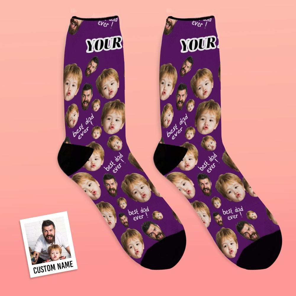 Father's Day Socks Custom Socks with 2 Faces 8 Colors - Superproduct - CustWitAU