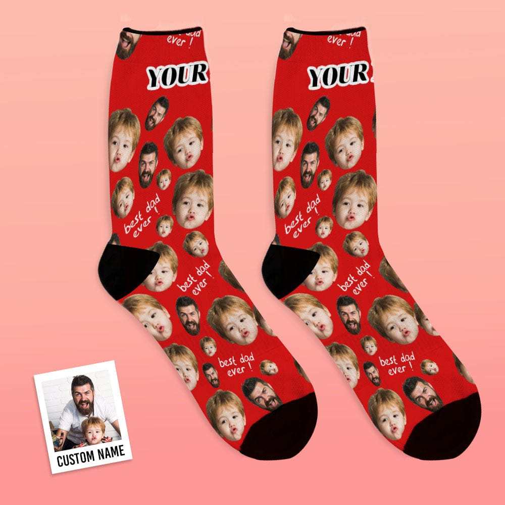 Father's Day Socks Custom Socks with 2 Faces 8 Colors - Superproduct - CustWitAU