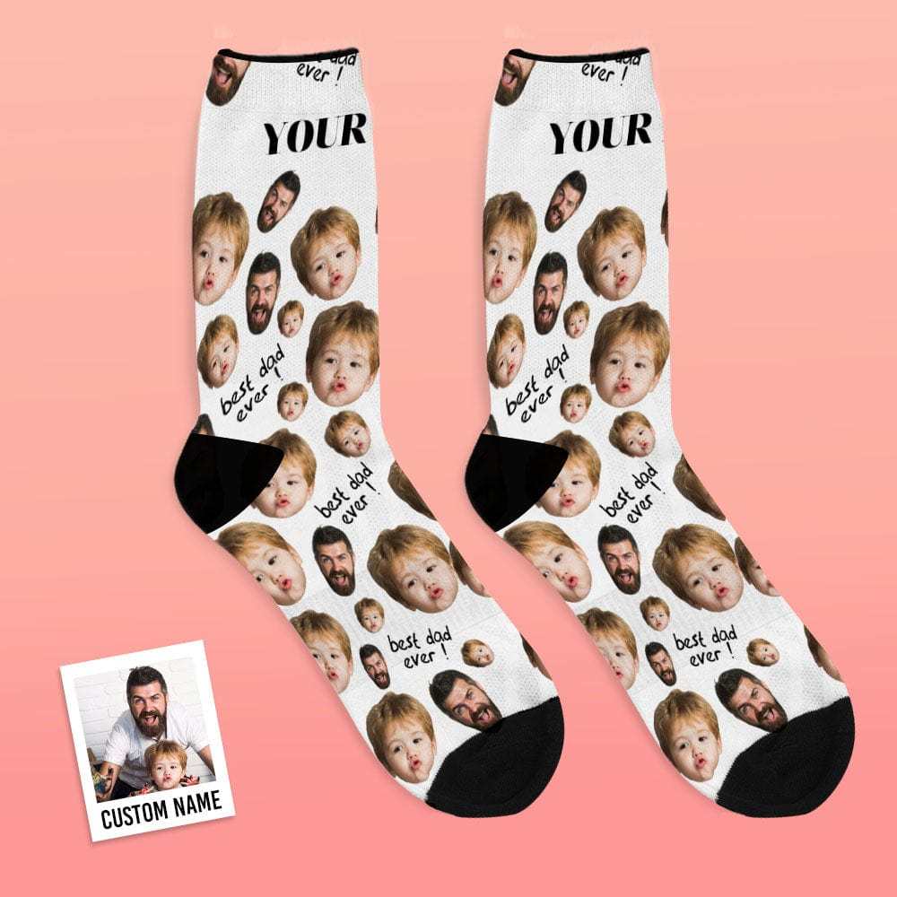 Father's Day Socks Custom Socks with 2 Faces 8 Colors - Superproduct - CustWitAU