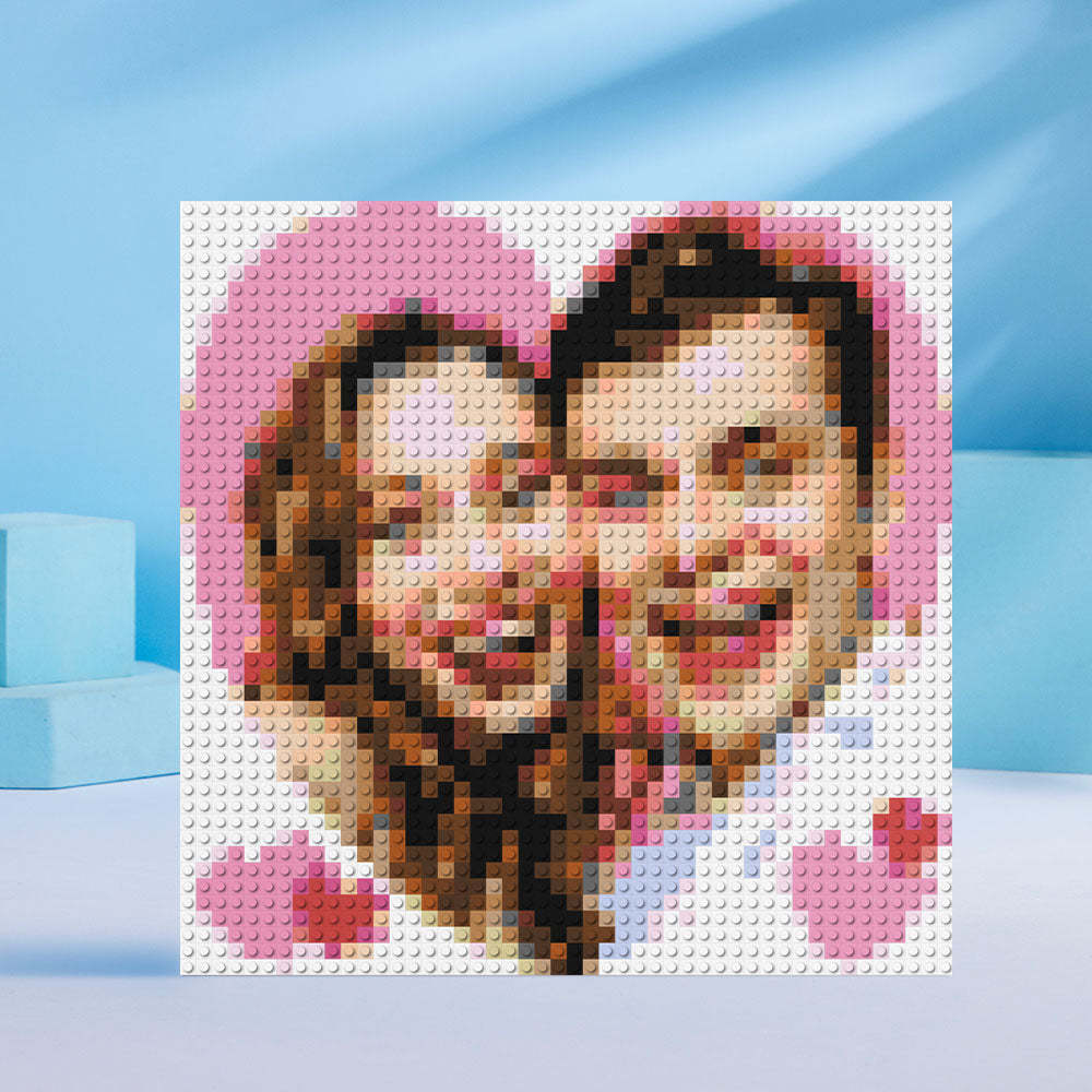 Gifts for Her Couple Pixel Mosaic Art Custom Photo Puzzle Frame - CustWit