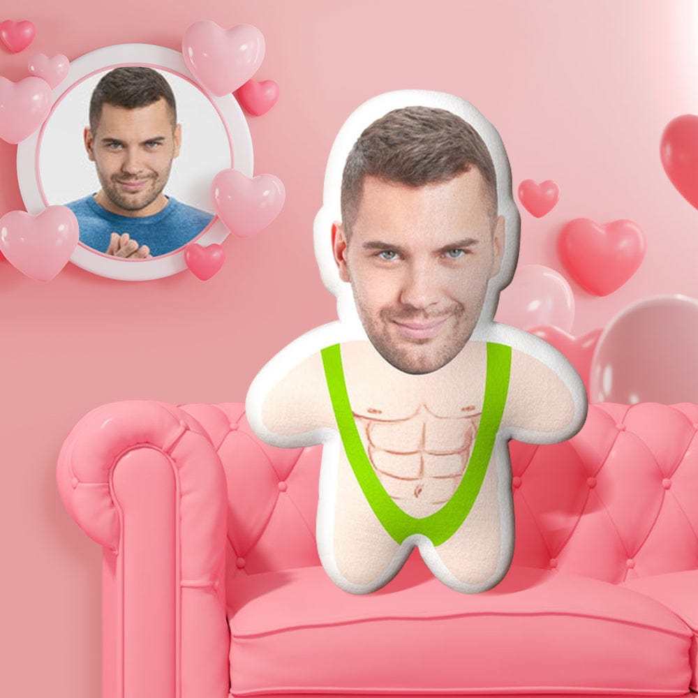 Pillow Face Mankini Minime Throw Pillow Custom Face Gifts Personalized Photo Minime Pillow - CustWitAU