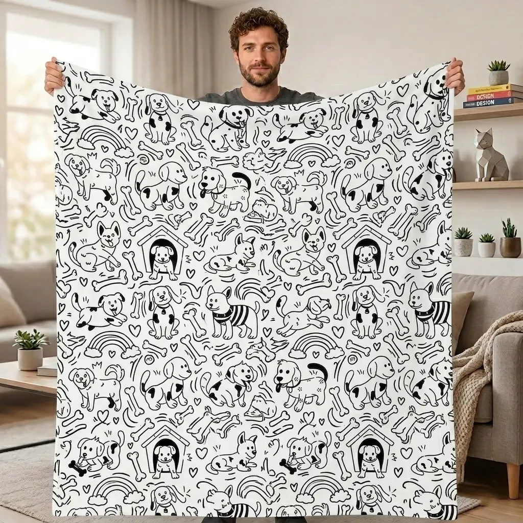DIY Drawing Blanket Doodle Your Own Blankets, Customizable Washable Paint & Play Blankets for Adults - CustWitAU