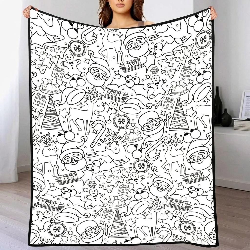 DIY Drawing Blanket (Optional 24-Color Marker Set) Create Your Art Blanket Washable Keepsake Blanket for Kids & Adults - CustWitAU