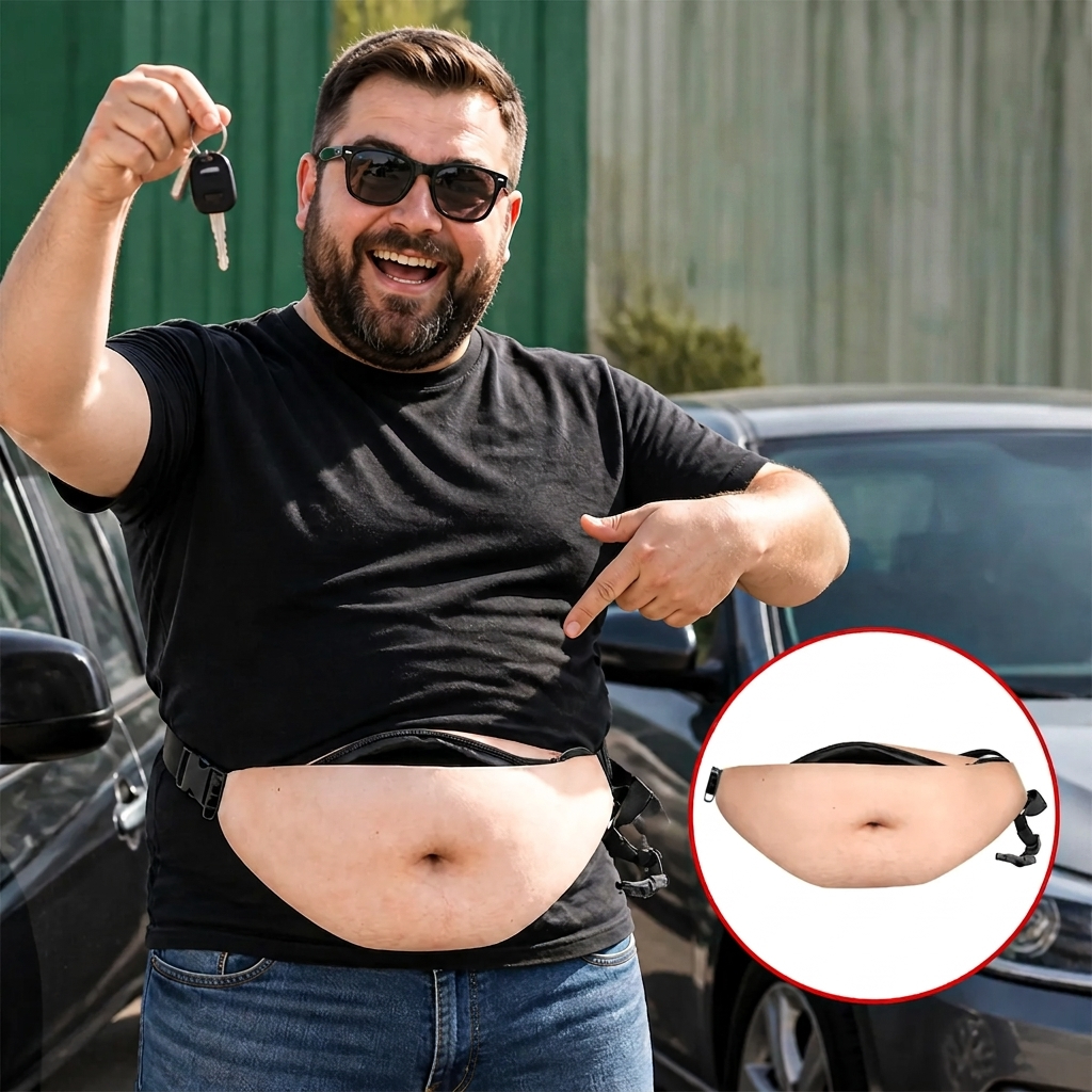 Funny Abs & Belly Fanny Pack – Realistic Body Print Waist Bag, Novelty Gift for Friends & Family, Birthday, Christmas & Party