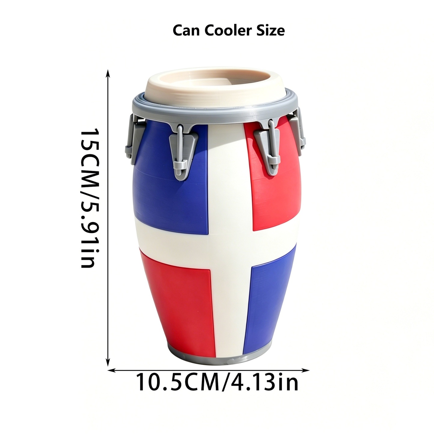 3D Printed Conga Drum Piggy Bank Coin Bank Can Cooler, Cuba Flag Decor, Music Lover Gift - CustWitAU