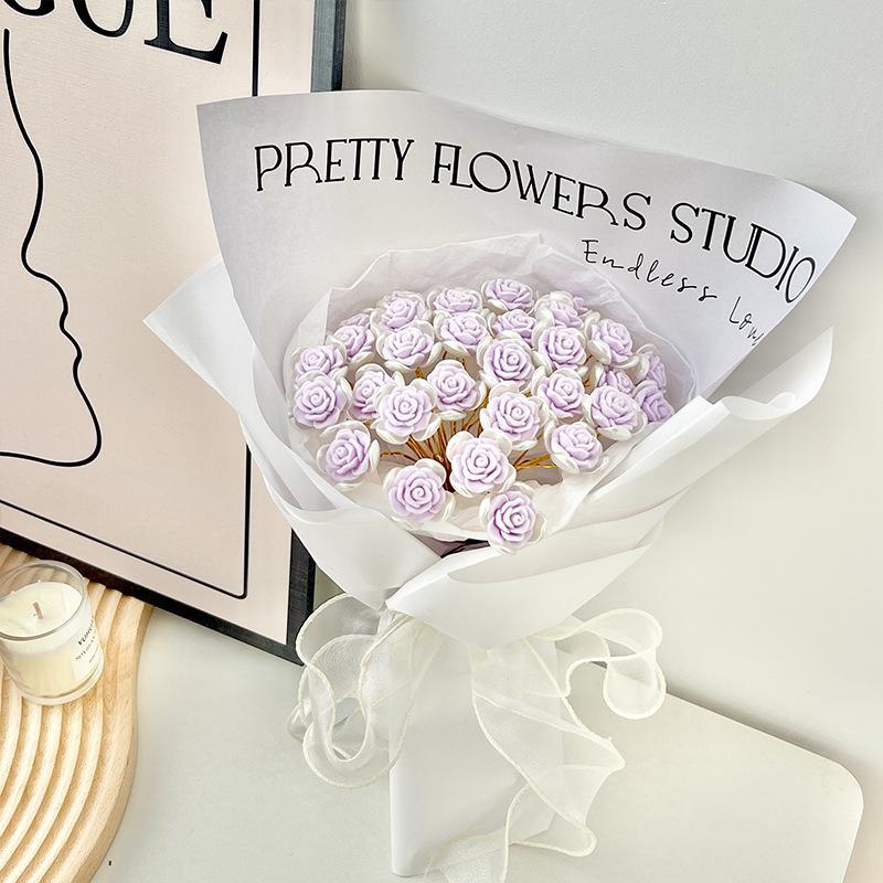 Simulation Rose Bouquet Handmade Diy Material Package Hand-held Flowers For Her Gift - CustWitAU