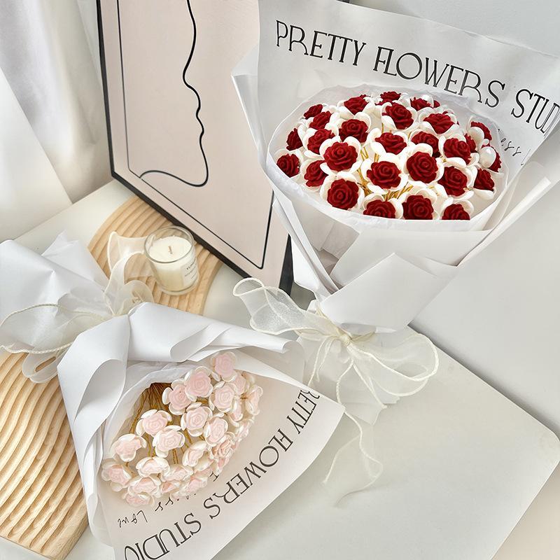 Simulation Rose Bouquet Handmade Diy Material Package Hand-held Flowers For Her Gift - CustWitAU