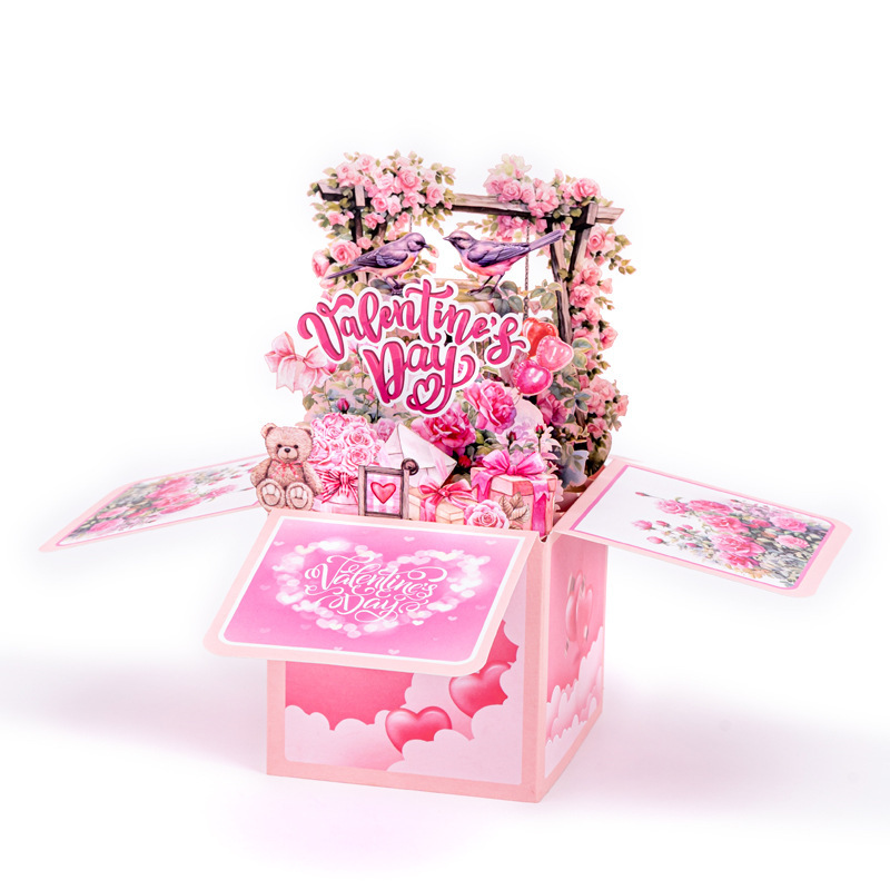 Valentine 3D Greeting Card - Flower - CustWit