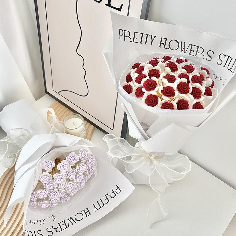 Simulation Rose Bouquet Handmade Diy Material Package Hand-held Flowers For Her Gift - CustWitAU
