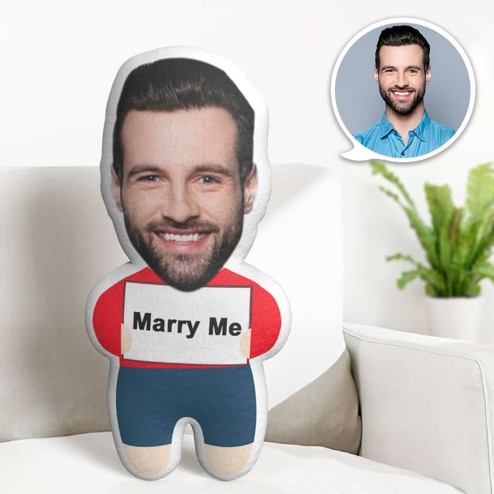 Custom Face Pillow, Cartoon Marry Me Face Doll, the Best Gift for Lover Valentine's Day Gift - CustWitAU