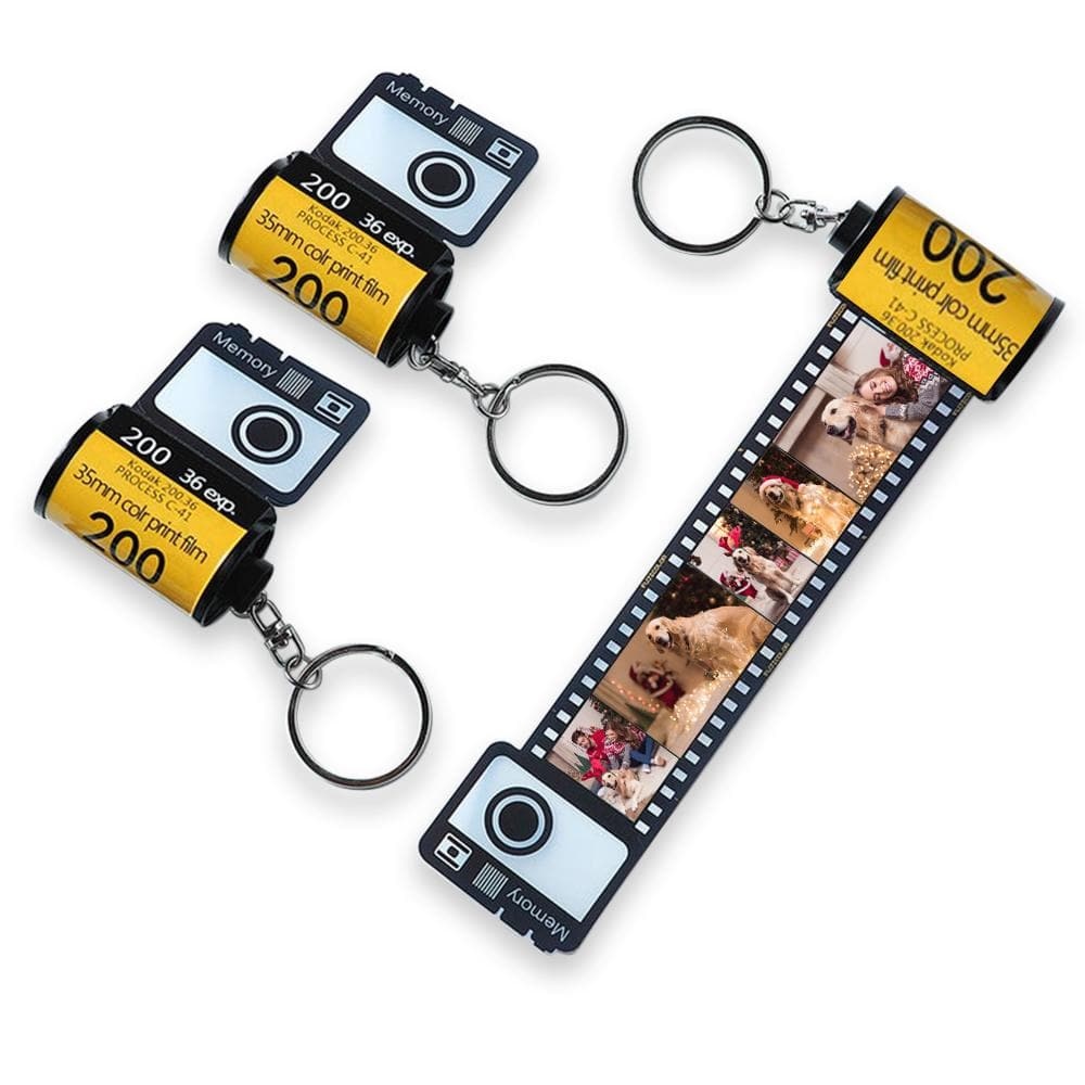 Custom Camera Film Roll Keychain Congrats Grad Customized Gifts 10 pics Photo - CustWitAU