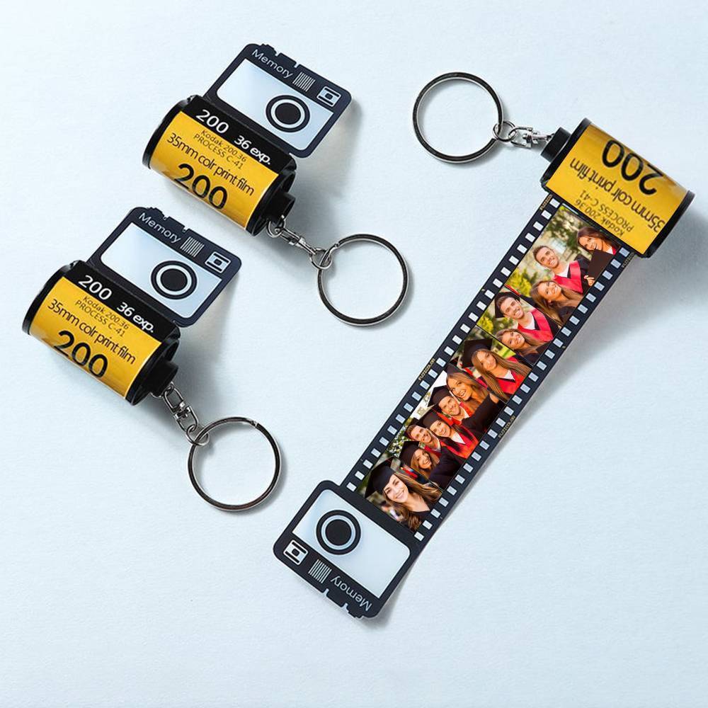 Custom Camera Film Roll Keychain Congrats Grad Customized Gifts 10 pics Photo - CustWitAU