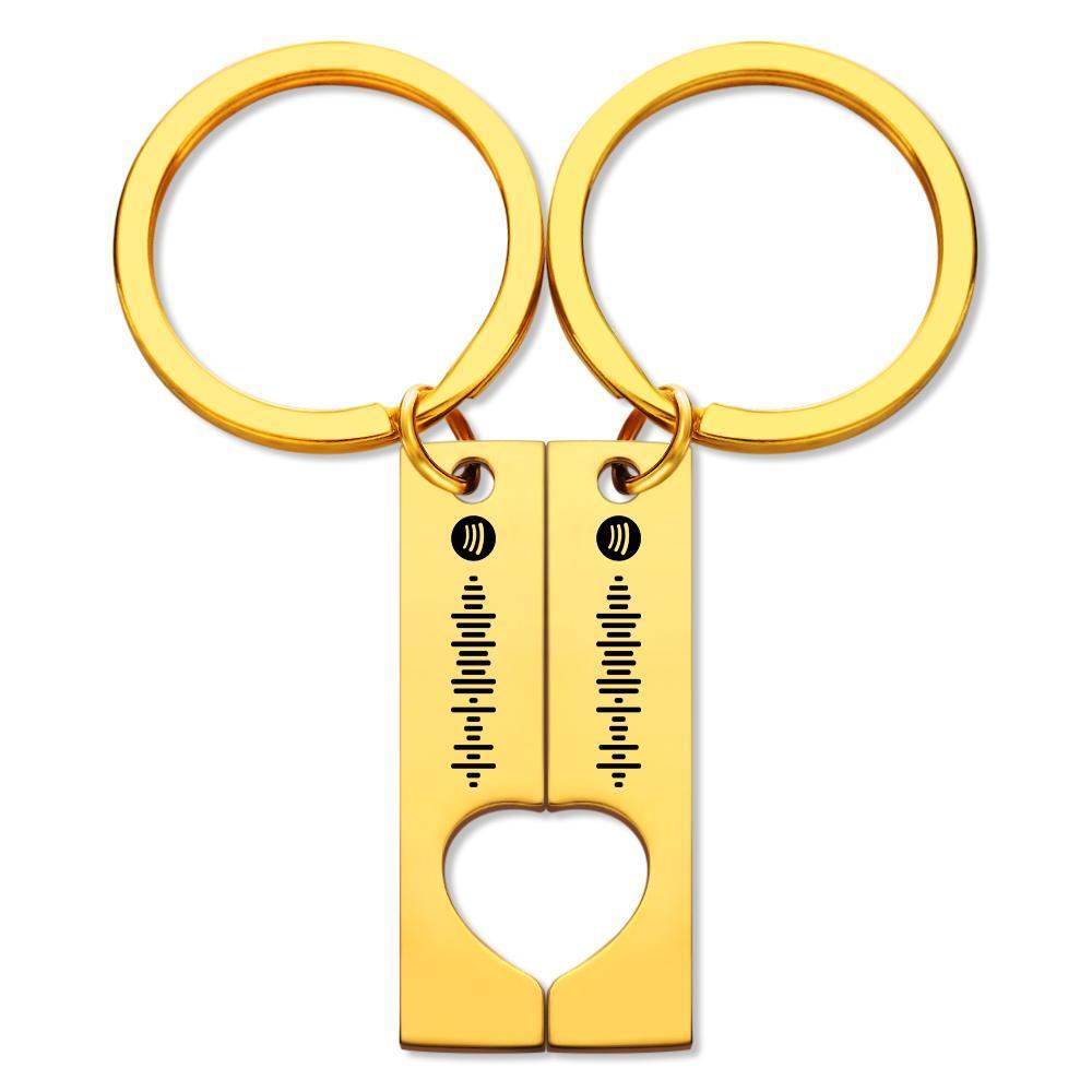 Scannable Custom Spotify Code Keychain Engraved Custom Music Song Keychain Gifts Black Key Chains - CustWitAU