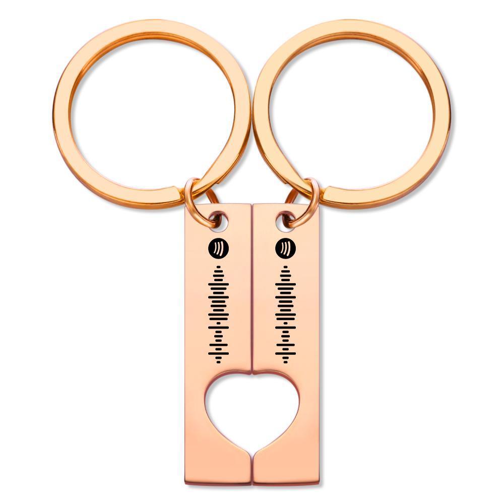 Scannable Custom Spotify Code Keychain Engraved Custom Music Song Keychain Gifts Black Key Chains - CustWitAU