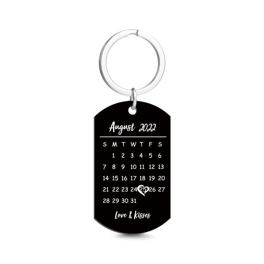 Custom Keychain Photo Calendar Keychain Tag Keychain Gift For Newly Married Couples Key Chains - CustWitAU