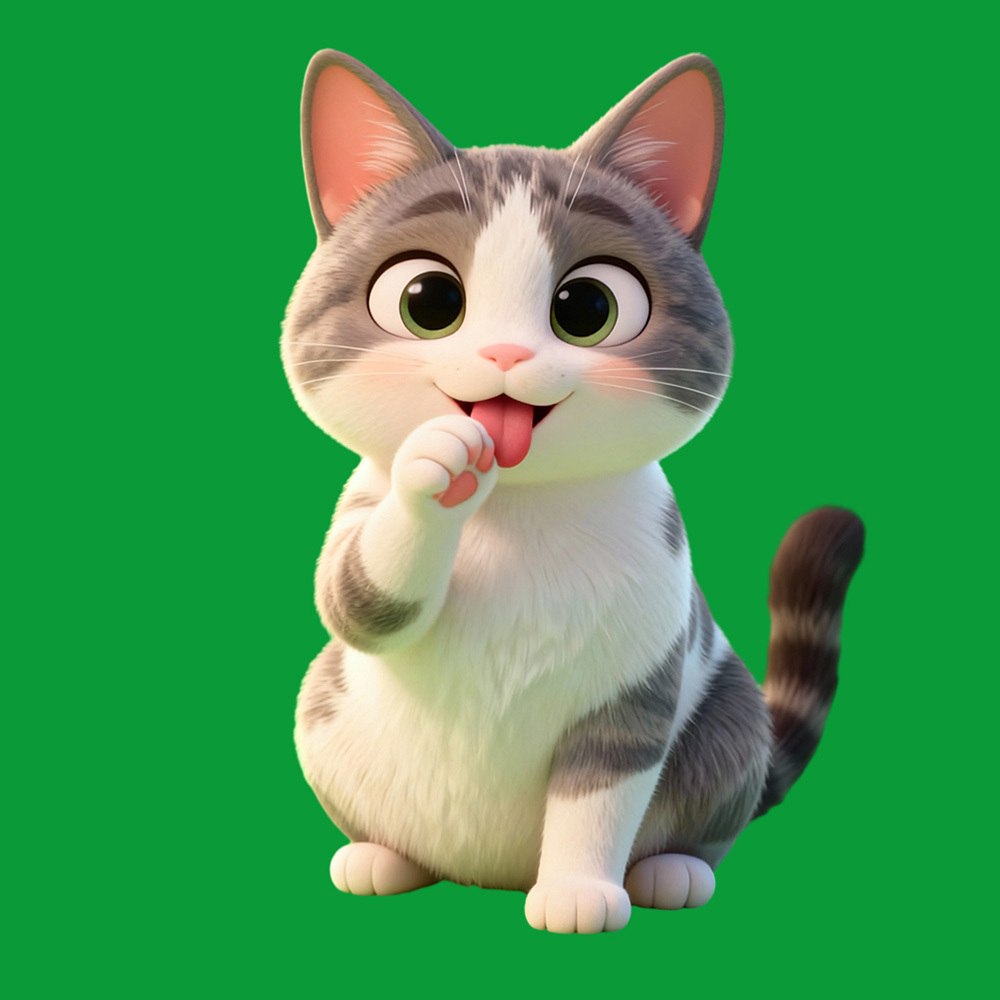 Cartoon Licking Paws Scenes(40s/60s included)