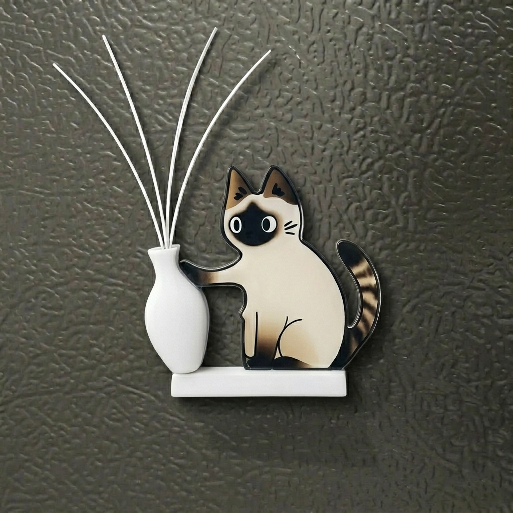 Handmade Cat Whisker Collector – Acrylic Magnetic Fridge Holder | Mini Keepsake, Pet Memorial Keepsake, Gift for Cat Lovers - CustWitAU