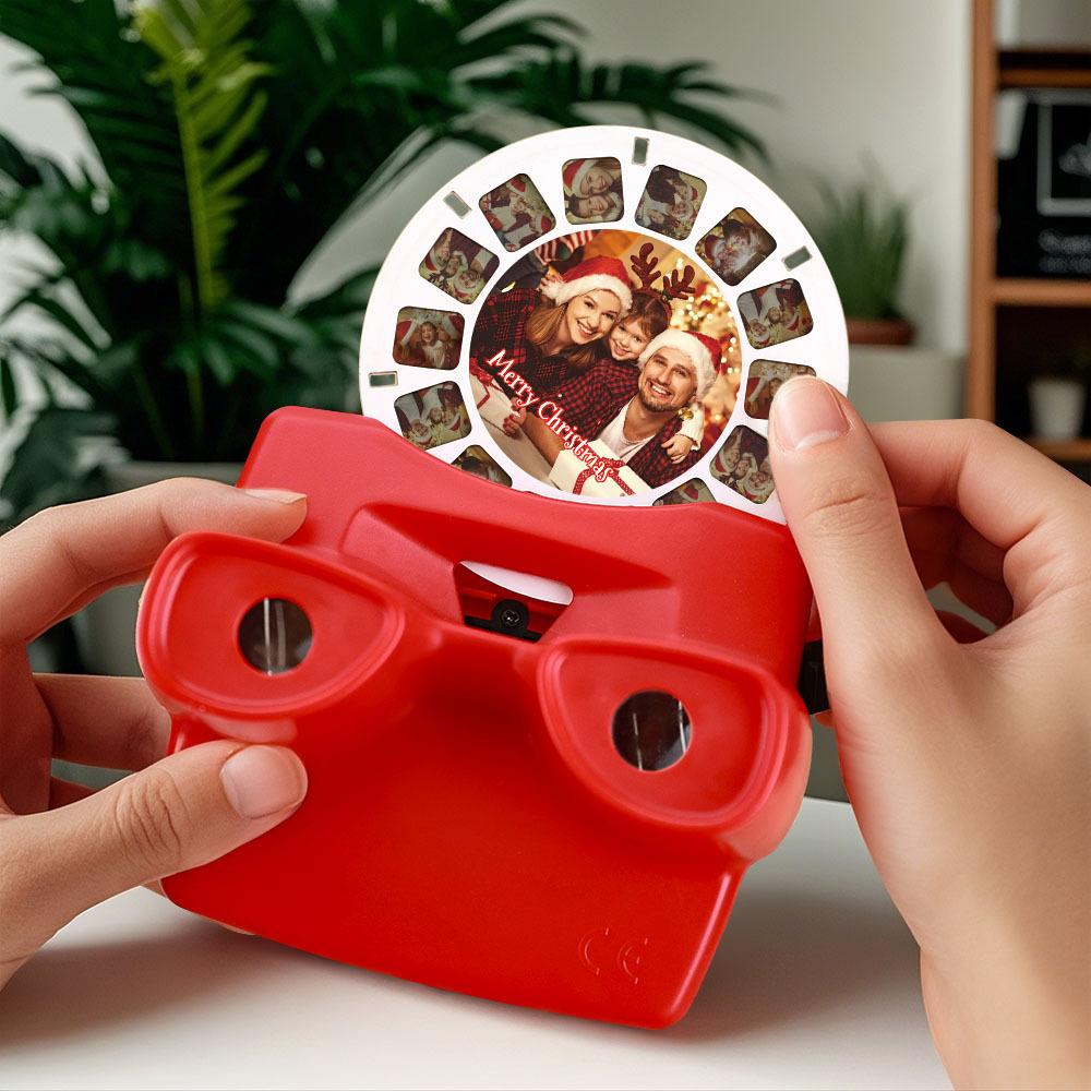 Custom Blue 3D Viewfinder and Reel Personalized Gift with your own photos Text and Photo Viewer Multiple Films Available Gifts For Couple - CustWitAU