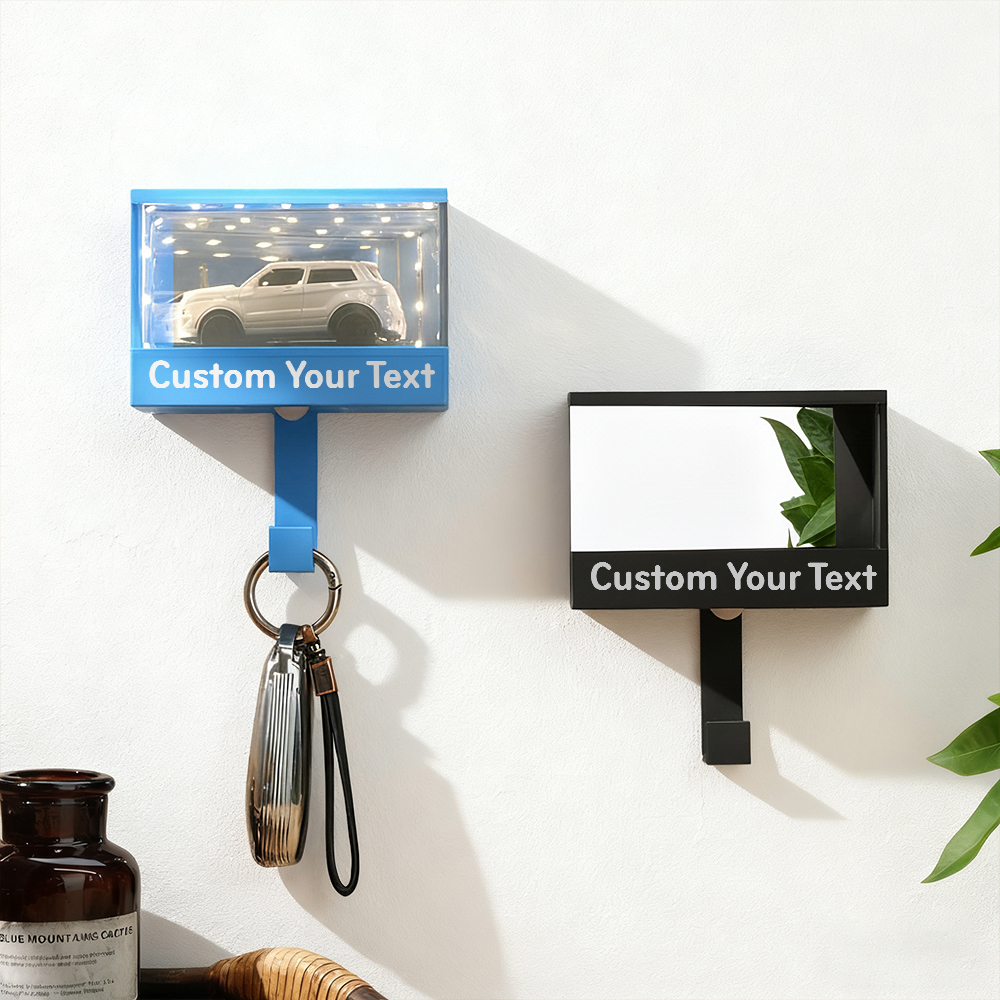 Mini Illuminated Garage Key Holder for 1:64 Scale Cars Wall Mount Display Gift for Car Lovers