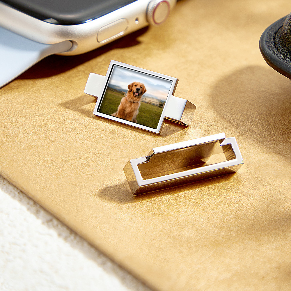 Personalized Watch Band Charm, Custom Photo Smart Watch Charm, Customized Picture Watch Strap Charm, Engraved Smart Watch Accessory - CustWitAU