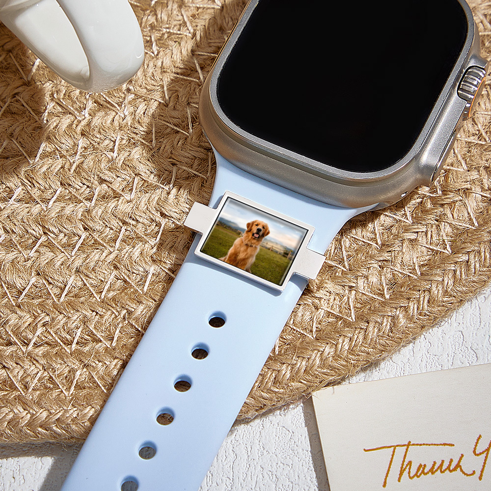 Personalized Watch Band Charm, Custom Photo Smart Watch Charm, Customized Picture Watch Strap Charm, Engraved Smart Watch Accessory - CustWitAU