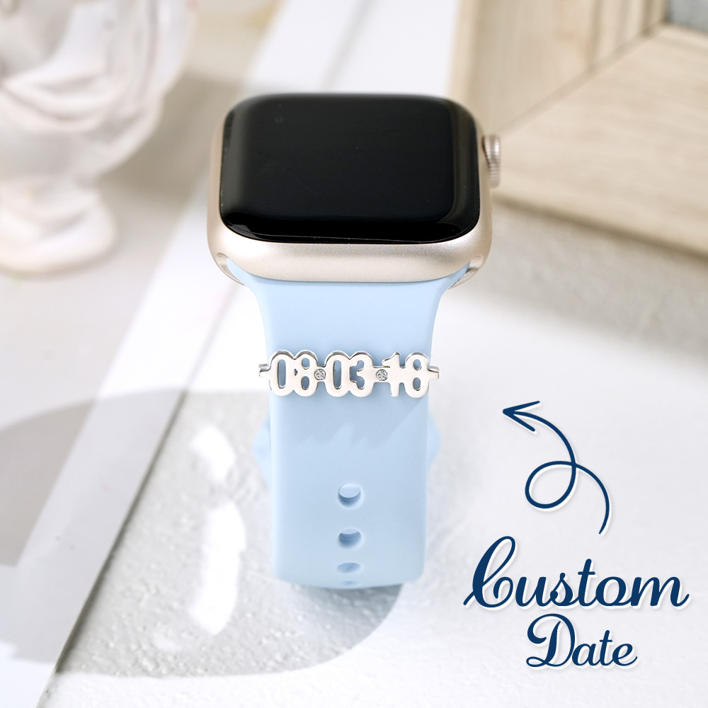 Personalized Watch Strap Charm, Custom Date Watch Jewelry - CustWitAU