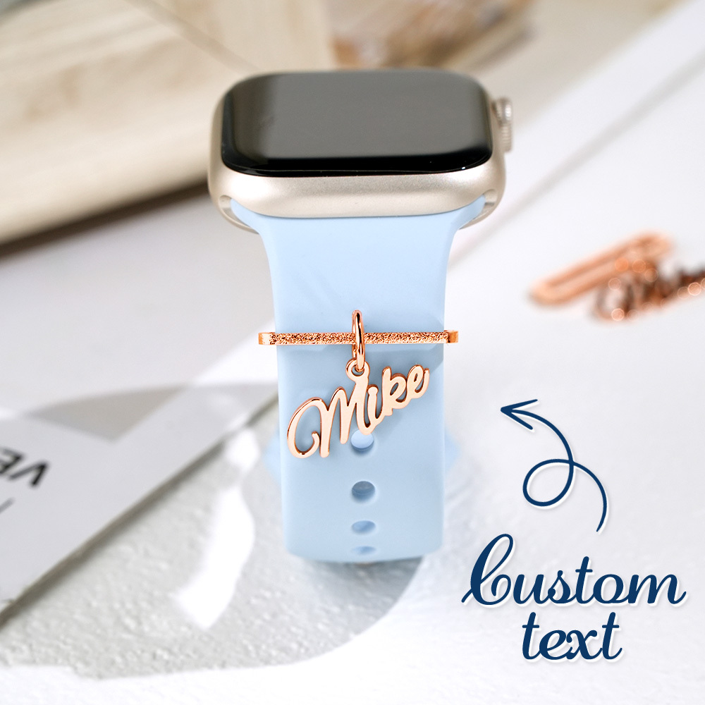 Personalized Watch Strap Charm Custom Text Smartwatch Accessory - CustWitAU