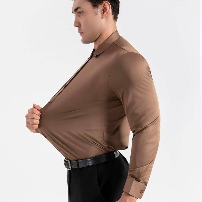 Men's Premium Stretch Dress Shirt Comfortable Business Casual Wrinkle-Free Shirt