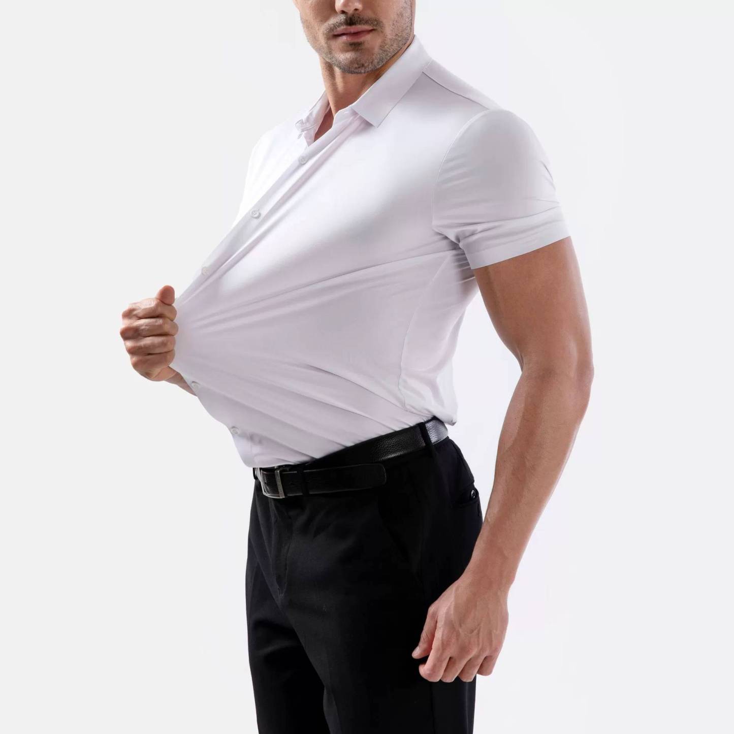 Men's Premium Stretch Dress Shirt Comfortable Business Casual Wrinkle-Free Shirt