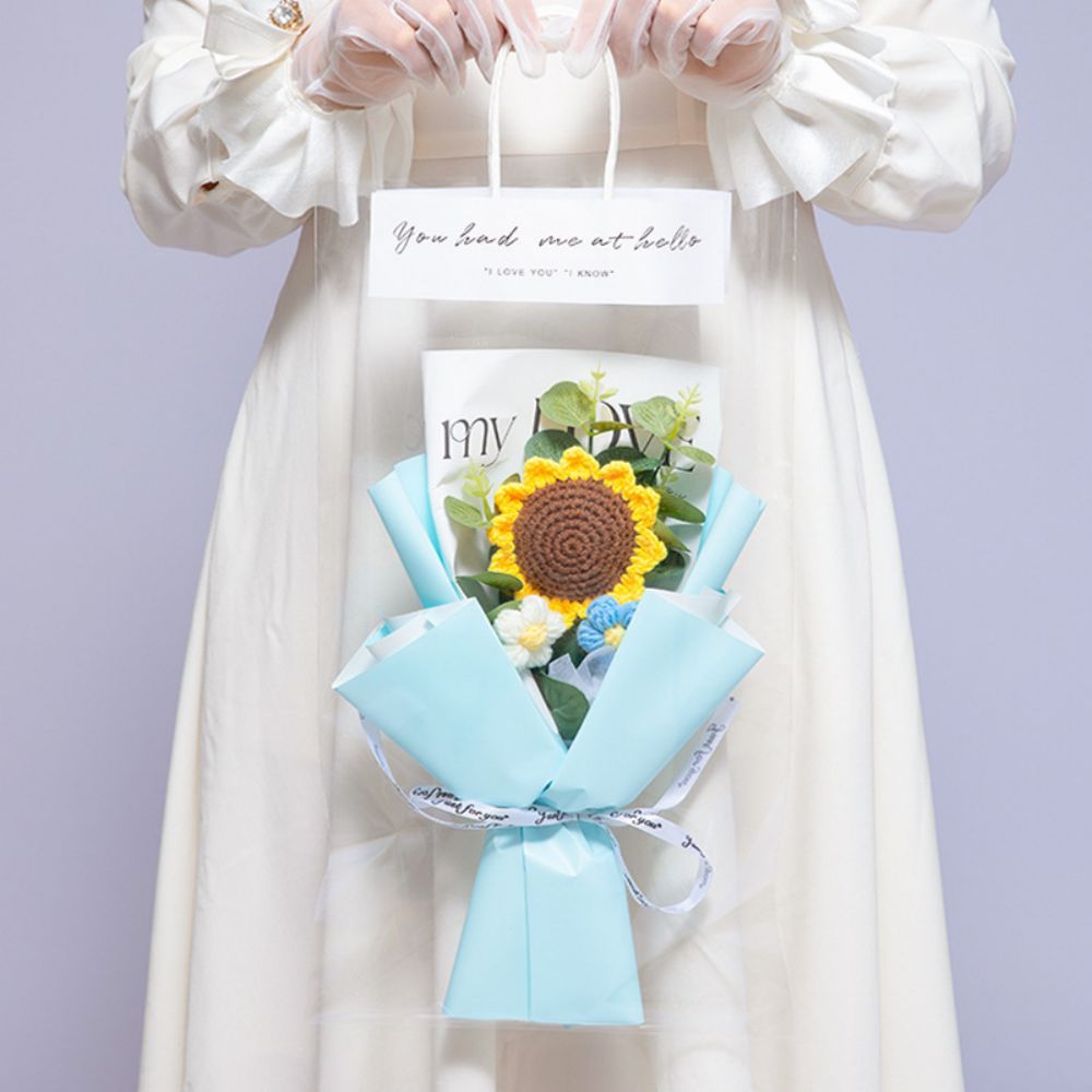 Crochet Flowers Bouquet Handmade Knitted Sunflower Bouquet - CustWitAU