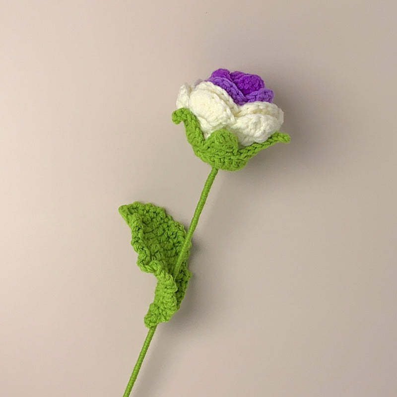 Roses Crochet Flower Handmade Knitted Flower Gift for Lover - CustWitAU