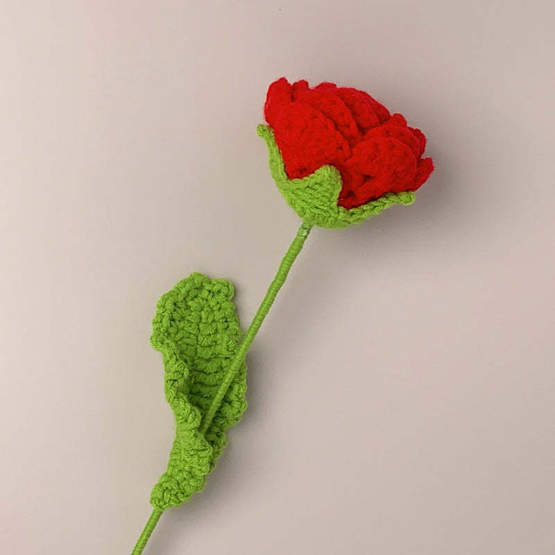 Roses Crochet Flower Handmade Knitted Flower Gift for Lover - CustWitAU