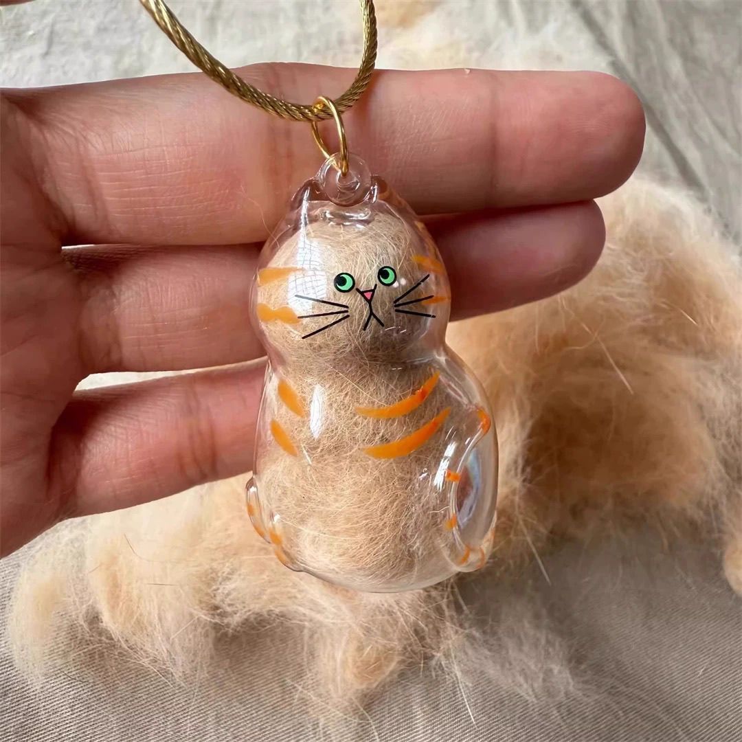 Dog Hair Collector Keychain Bag Charm Memorial Storage Box Sentimental Perfect for Storing Pet Hair Gift for Dog Lovers - CustWit